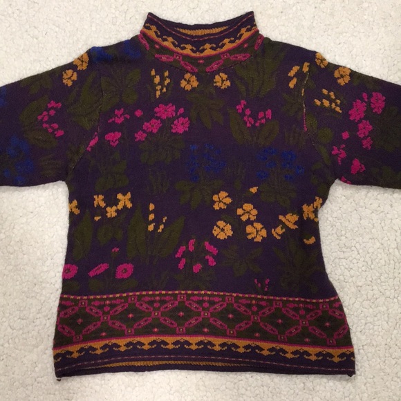 Funky Vintage Flower Sweater - Picture 3 of 4